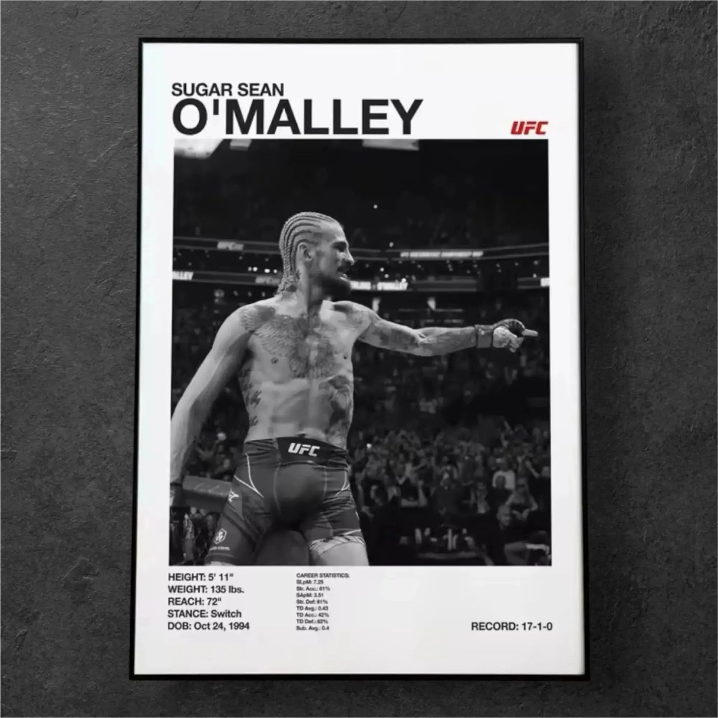 Poster de MMA Black and White Sean O'Malley