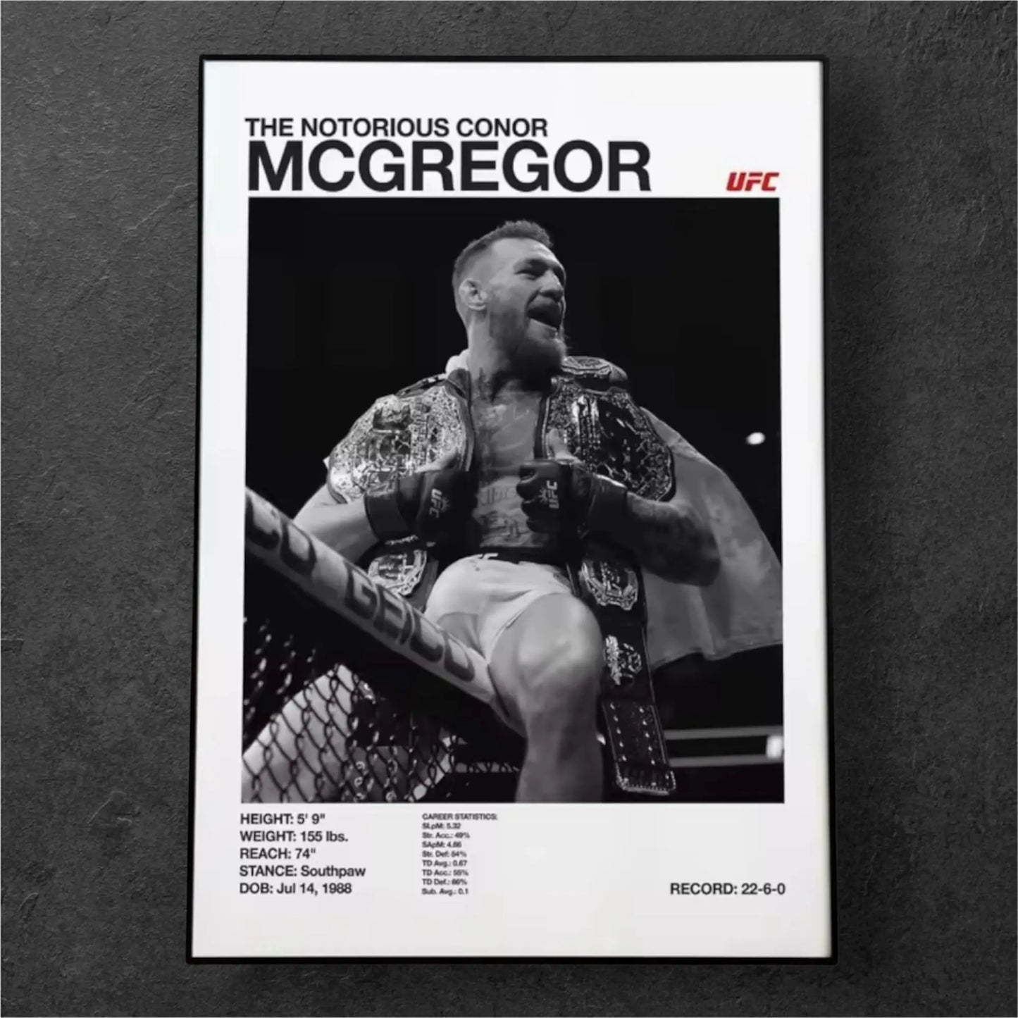 Poster de MMA Black and White Conor McGregor