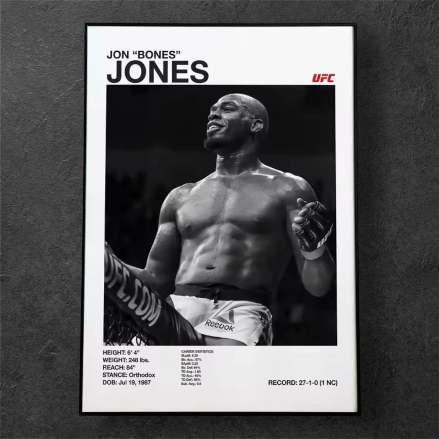 Poster de MMA Black and White Jon Jones