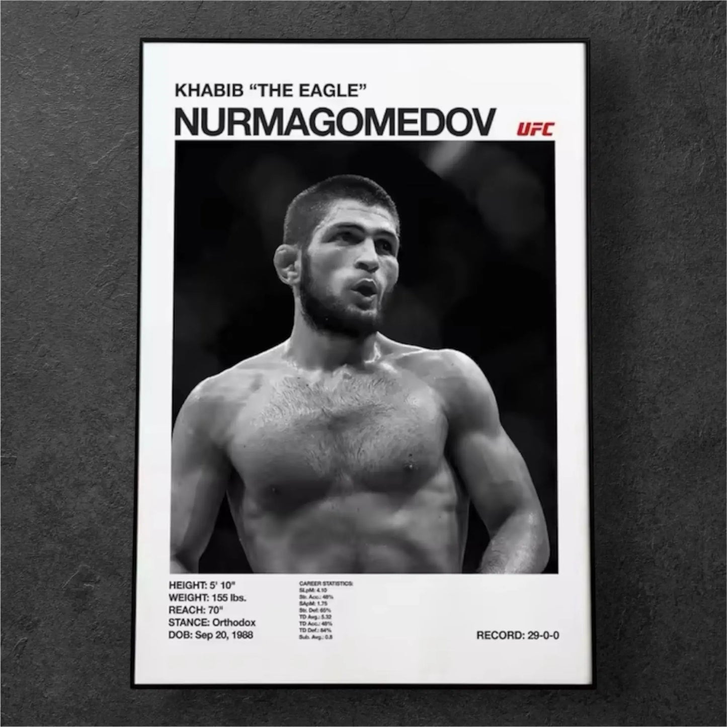 Poster de MMA Black and White Khabib Nurmagomedov