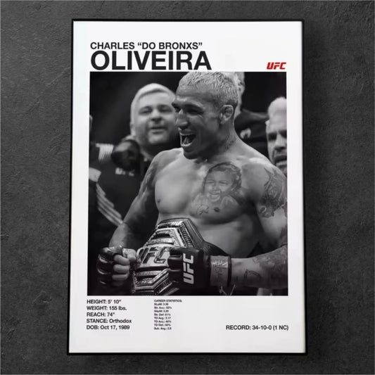 Poster de MMA Black and White Charles Oliveira