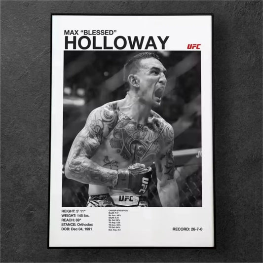 Poster de MMA Black and White Max Holloway