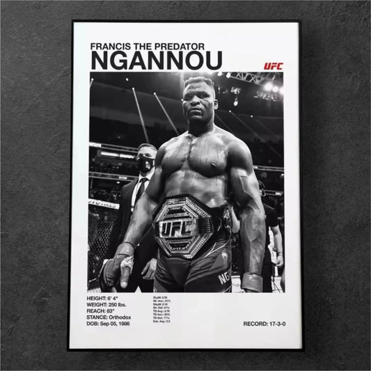Poster de MMA Black and White Francis Ngannou